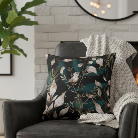 ダークモダンボホボタニカル離れ クッション