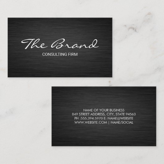 ダークモダンメタル |カード型文字名刺 名刺 (正面/裏面)