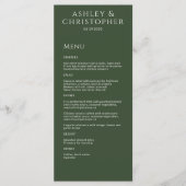 ダークモダンモスミニマルグリーンウェディングレセプション メニュー (正面)