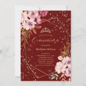 ダークモダンレッドキンセアニラ招待状 招待状 (正面)