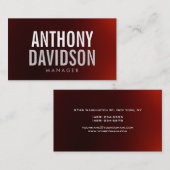 ダークモダンレッド巨大はっきりした文字名刺 名刺 (正面/裏面)