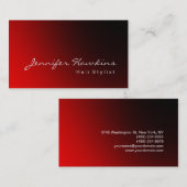 ダークモダンレッド美容師メイクアップアーティスト 名刺 (正面/裏面)