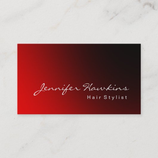 ダークモダンレッド美容師メイクアップアーティスト 名刺 (正面)