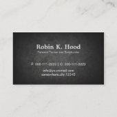 ダークモダンロックダンベルパーソナルトレーナーフィットネス 名刺 (裏面)