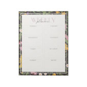 ダークモダンワイルドフラワーティアウェイウィークリープランナー ノートパッド (回転)