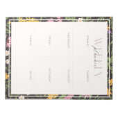 ダークモダンワイルドフラワーティアウェイウィークリープランナー ノートパッド (正面)