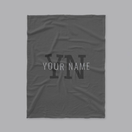 ダークモダン・グモノグラムのレイ名(または他の文字) フリースブランケット