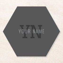 ダークモダン・グモノグラムのレイ名(または他の文字) ペーパーコースター