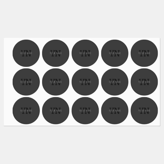 ダークモダン・グモノグラムのレイ名(または他の文字) ラベル (シート)