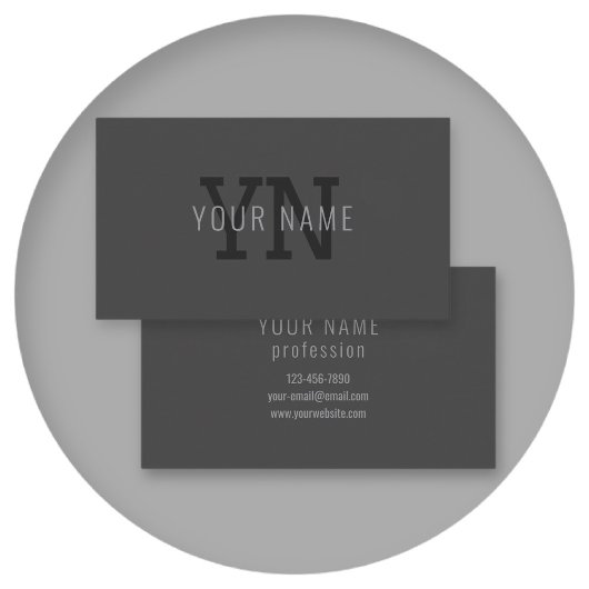 ダークモダン・グモノグラムのレイ名(または他の文字) 名刺