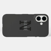 ダークモダン・グモノグラムのレイ名(または他の文字) Case-Mate iPhoneケース (裏面 (横))