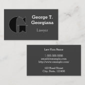 ダークモノグラムレタープロフェッショナル名刺 名刺 (正面/裏面)