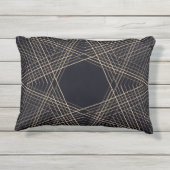 ダークモノグラム幾何学星ゴシックスタイリッシュブラック アウトドアクッション (裏面)