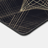 ダークモノグラム幾何学星ゴシックスタイリッシュブラック デスクマット (コーナー)