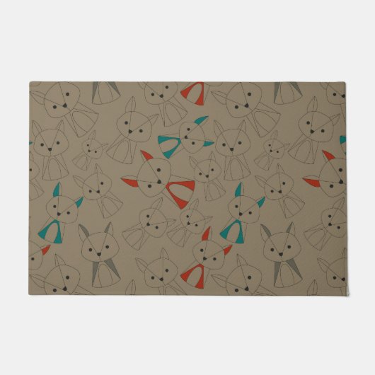 ダークモードキツネ漫画 ドアマット (正面)