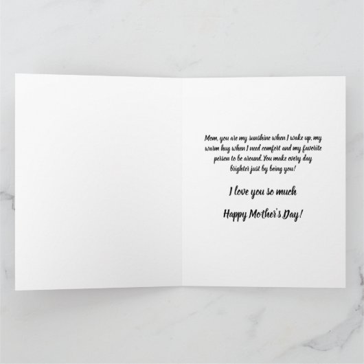 ダークモードゴールデンハート母の日 カード (内部)