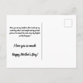 ダークモードフェイクゴールデンフォイルハート母の日 ポストカード (裏面)