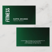ダークユニークグリーンフィットネスパーソナルトレーナー 名刺 (正面/裏面)