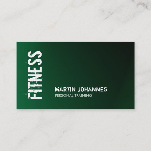 ダークユニークグリーンフィットネスパーソナルトレーナー 名刺 (正面)