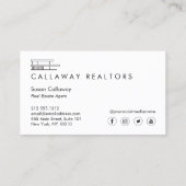 ダークユニークグレイモダンエステートのホーム実在ロゴ 名刺 (裏面)