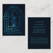 ダークユニークブルーコズミッククリスタルムーンジェムロゴ 名刺 (正面/裏面)