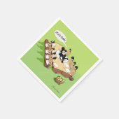 ダークユーモアおもしろい先住民アメリカ感謝祭 スタンダードカクテルナプキン (角)