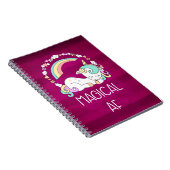 ダークユーモアのあるレッドパターンのユニコーンマジカルAF ノートブック (右側)