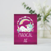 ダークユーモアのあるレッドパターンのユニコーンマジカルAF ポストカード (スタンド正面)