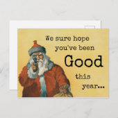 ダークユーモアクリスマスカードサンタ シーズンポストカード (正面/裏面)