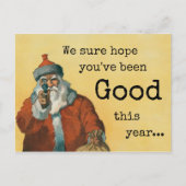 ダークユーモアクリスマスカードサンタ シーズンポストカード (正面)