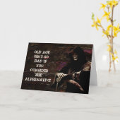 ダークユーモア不気味死神誕生日カード カード (黄色い花)