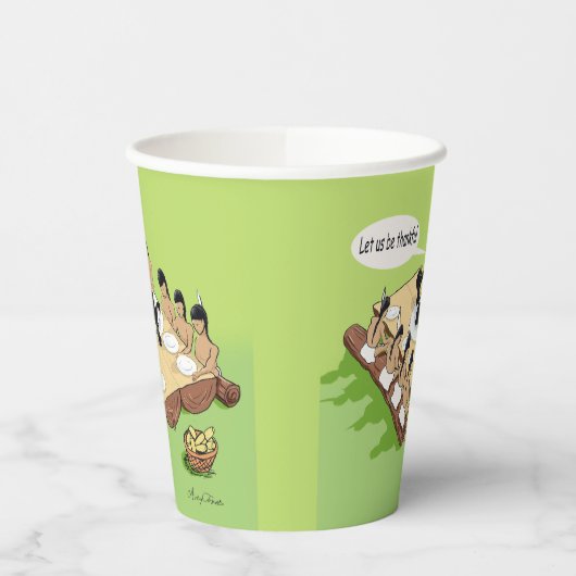 ダークユーモア先住民アメリカ感謝祭アニメ 紙コップ (左)