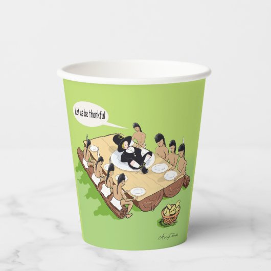 ダークユーモア先住民アメリカ感謝祭アニメ 紙コップ (正面)