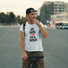 ダークユーモア満載のモチベーショナルTシャツ - 人生なんてくだらない Tシャツ