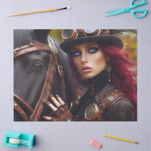 ダークライダースチームパンクビクトリアンレディーデコップページ 薄葉紙 (クラフト)