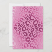 ダークライトピンクのグラムヒョウ柄ベビーシャワー 招待状 (裏面)
