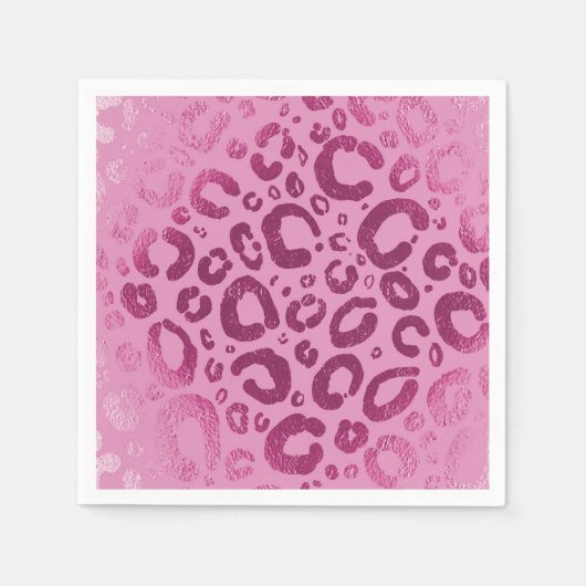 ダークライトピンクグラムヒョウ印刷パーティー スタンダードカクテルナプキン (正面)