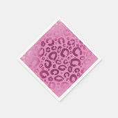 ダークライトピンクグラムヒョウ印刷パーティー スタンダードカクテルナプキン (角)