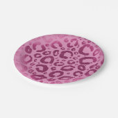 ダークライトピンクグラムヒョウ印刷パーティー ペーパープレート (アングル)