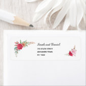 ダークライトピンクバラ赤面差出人住所 ラベル (インサイチュ)