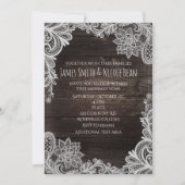 ダークラスティックウッド&エレガントレースのウェディング招待状 招待状 (正面)