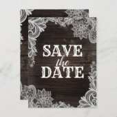 ダークラスティックウッド＆エレガントレース セーブ・ザ・デート 案内ポストカード