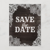 ダークラスティックウッド＆エレガントレース セーブ・ザ・デート 案内ポストカード