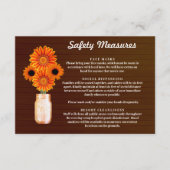 ダークラスティックオレンジ花柄メイソンジャー安全対策 エンクロージャーカード (正面)