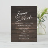 ダークラスティックカントリーウッドシンプルウェディング招待状 招待状 (スタンド正面)