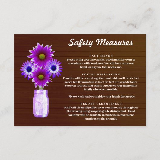 ダークラスティックパープルフラワーメイソンジャー安全対策 エンクロージャーカード (正面)