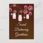 ダークラスティックピンクの花柄メイソンジャー安全対策 エンクロージャーカード (正面)