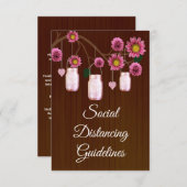 ダークラスティックピンク フローラル メイソンジャー 安全対策 エンクロージャーカード (正面/裏面)