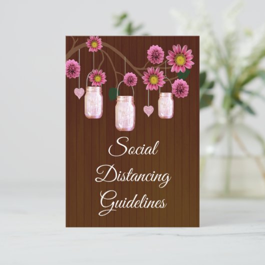 ダークラスティックピンク フローラル メイソンジャー 安全対策 エンクロージャーカード (スタンド正面)
