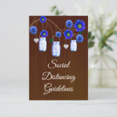 ダークラスティックブルー花柄メイソンジャー安全対策 エンクロージャーカード (スタンド正面)